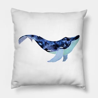 WHALE - SALT WATERCOLOR WHALE IN BLUE – WATERCOLOR WHALE PAINTING Pillow