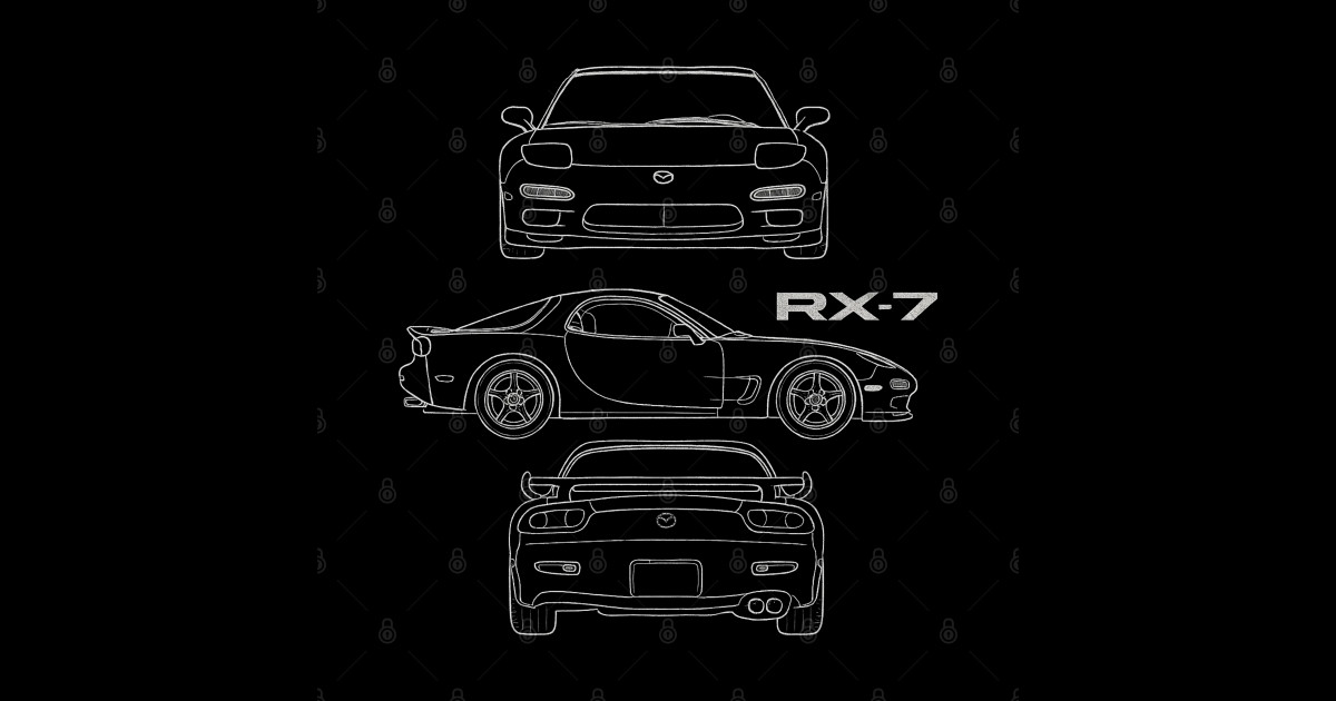 RX-7 Lines - Rx7 - Sticker | TeePublic