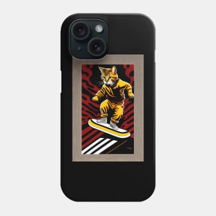 Cat doing skateboard trick Phone Case