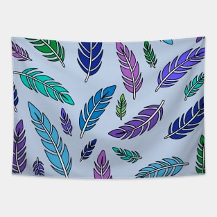 Blue Feathers Tapestry