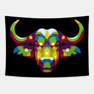 The Colorful Africa Buffalo Head Tapestry