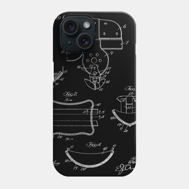 foot ball head gear Vintage Patent Hand Drawing Phone Case by TheYoungDesigns