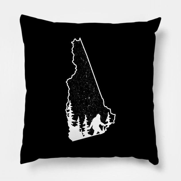 New Hampshire Bigfoot Gift Pillow by Tesszero