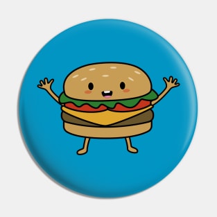 Cute and funny burger t-shirt Pin