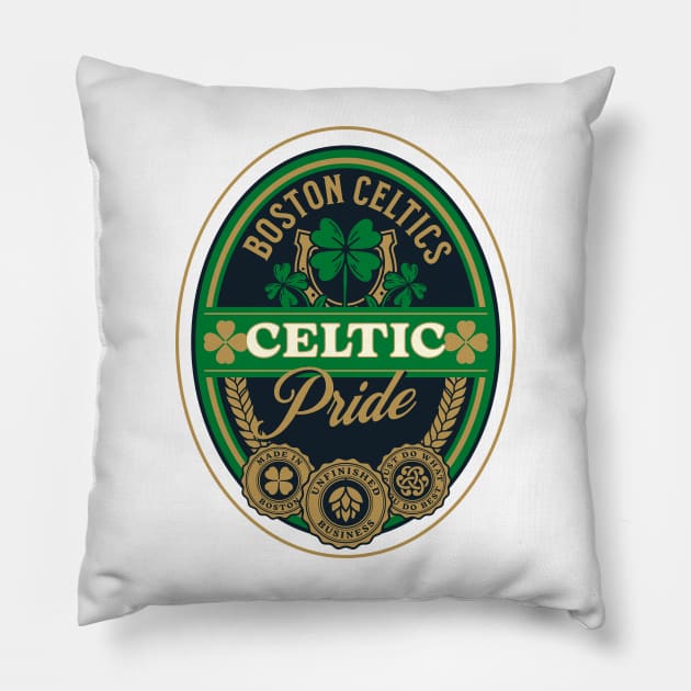 Celtics Pride: Black T-Shirt Pillow by The Trailing Stop