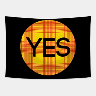 YES, Scottish Independence Lion Rampant Coloured Tartan Circle Tapestry