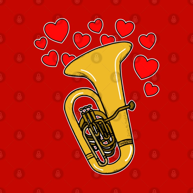 Valentines Day Tuba Player Tubaist Anniversary Wedding Musician by doodlerob