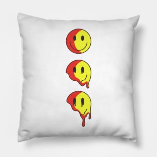 Melting Smiley Faces Pillow