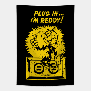 plug in reddy kilowatt distressed gold Tapestry