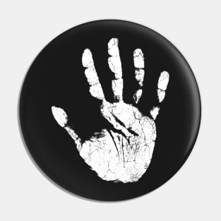 White Hand Print Pin