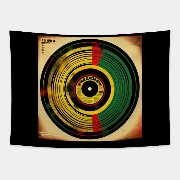 Reggae Music Rasta Colors Vinyl Album Tapestry by musicgeniusart