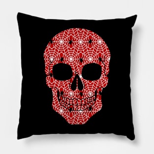 Spider Web Skull Pillow
