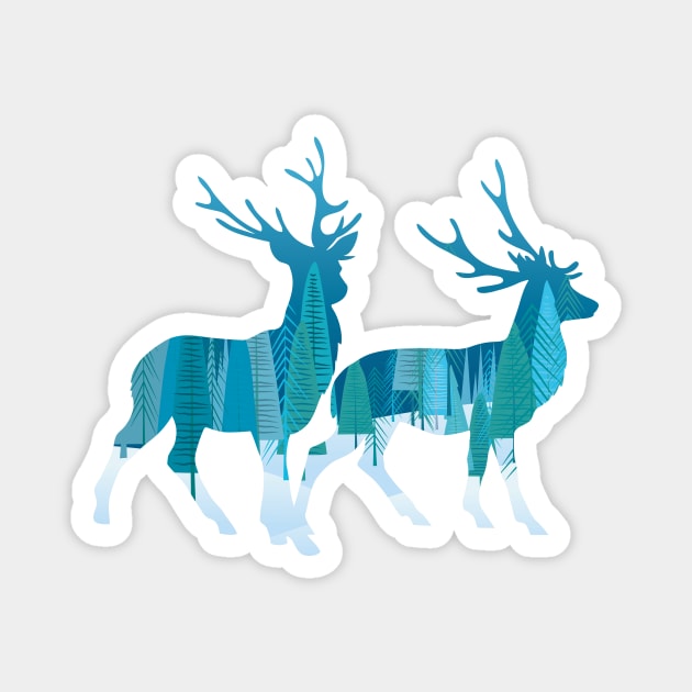 Forest Deer Magnet by SWON Design