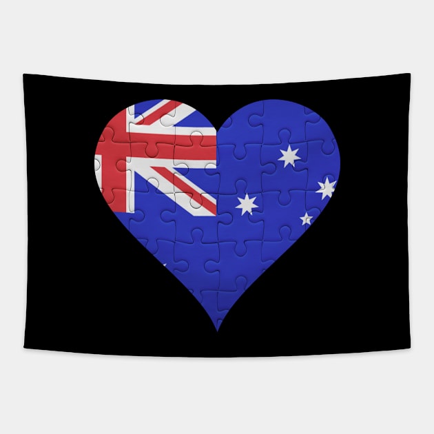 Australian Jigsaw Puzzle Heart Design - Gift for Australian With Australia Roots Tapestry by Country Flags