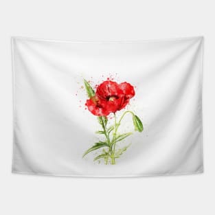 Red poppy art Tapestry