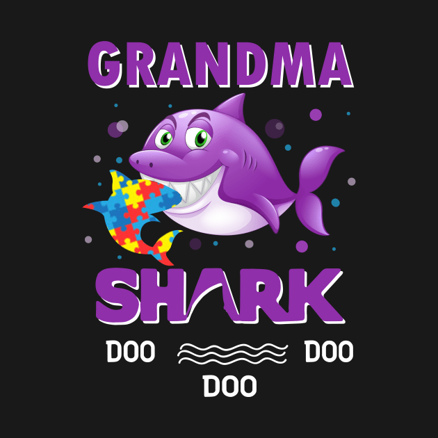 Grandma Shark Autism Awareness Shirt Grandma Baby Shark Auti by danielsho90