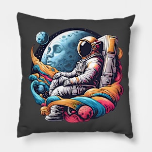 Astronaut's Moonlight Reverie Pillow