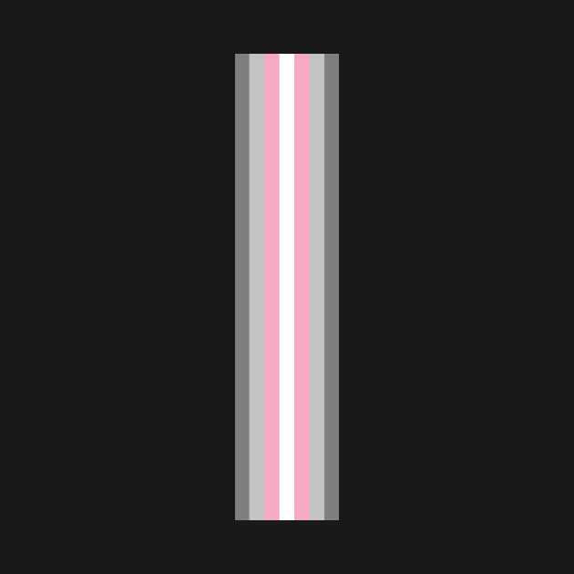 Demigirl Pride Flag Vertical Stripe on Black - Queer Pride - Tank Top