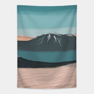 Blue Sky with Mountains Covered with Ice Tapestry