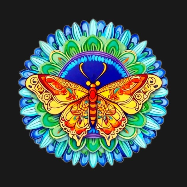 Butterfly Art - Vibrant Geometric by BubbleMench