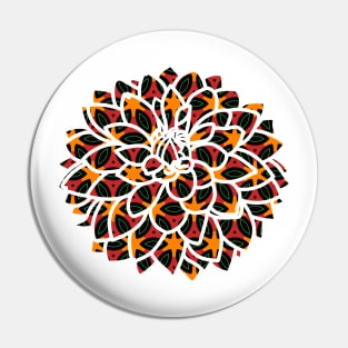 Africa Pattern Flower Design Pin