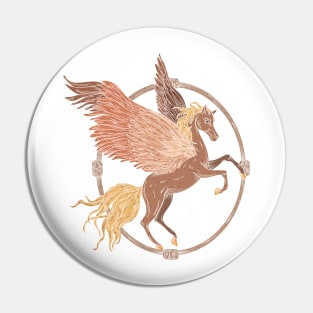 Flying pegasus in a wooden frame Pin