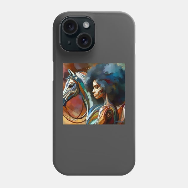 #2. Afro Queen and her horse Phone Case by Charlotte VanRoss 