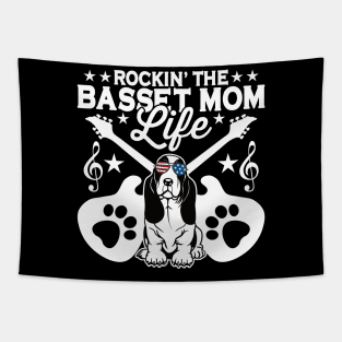 Rockin The Basset Hound Mom Life Dog Lover Guitar Tapestry