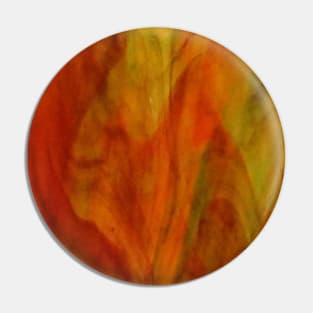 Yellow, Orange and Green Swirl Glass Pin