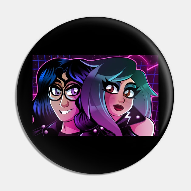 Deimos and Ivy retrowave Pin by Helladelic