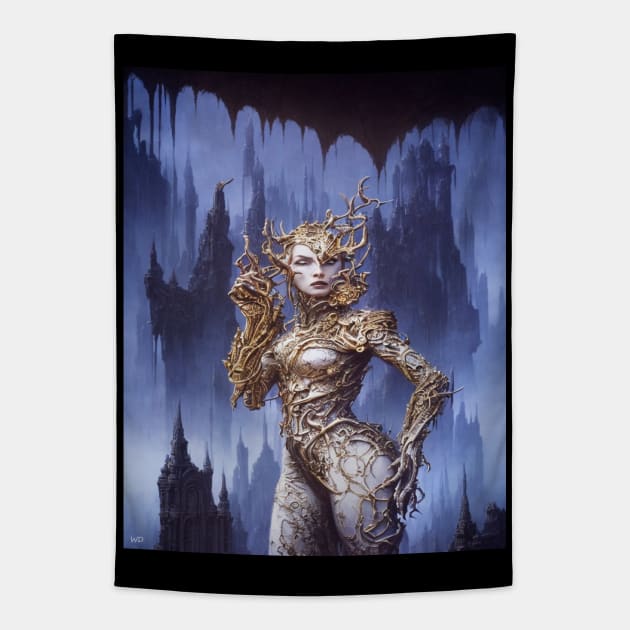 Alien world Tapestry by All my art