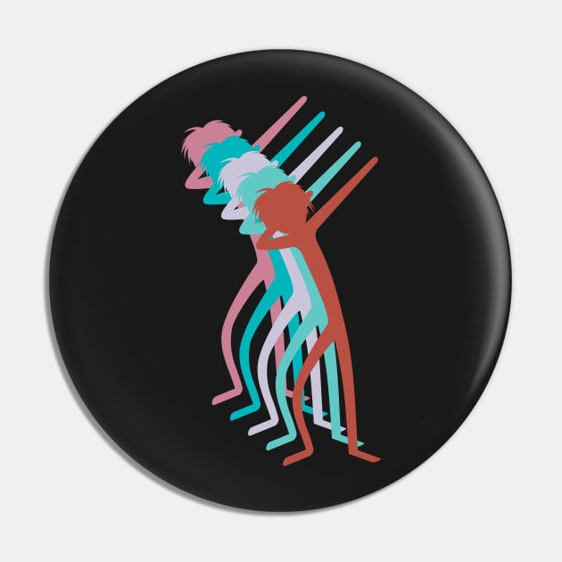 Dabbing Stick Figures - DAB MOB Pin by EDDArt