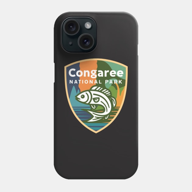 Congaree National Park South Carolina Fishing Emblem Phone Case by Perspektiva