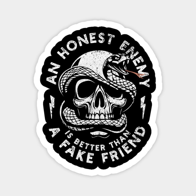 Skull Of Wisdom - Honest Enemies Magnet by Designed By Marty