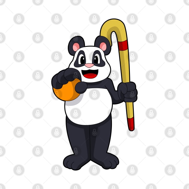 Panda at Hockey with Hockey bat by Markus Schnabel