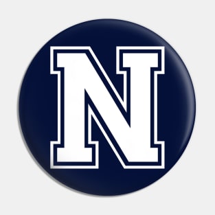 Initial Letter N - Varsity Style Design Pin