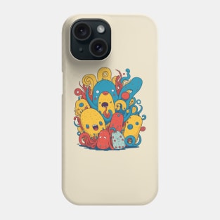 funny octopus cartoon Phone Case