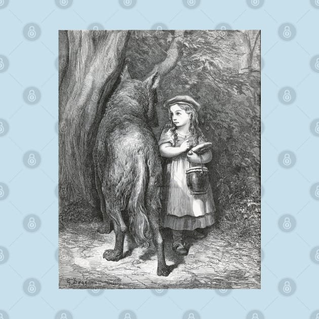 Red Riding Hood Meets Father Wolf - Gustave Dore by forgottenbeauty