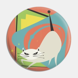 Mid-century modern cat design Pin