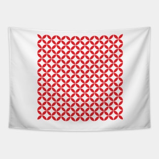 Retro Circles and Diamonds Red 2 Tapestry