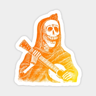 Halloween Skeleton Playing Guitar Magnet