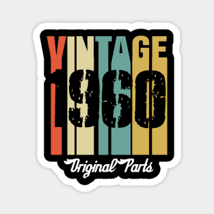 Vintage 1960 Original Parts Retro Vintage Birthday Gifts 60s Magnet