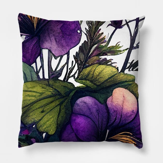 Purple Flowers Pillow by Mixtgifts