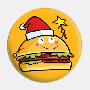 Kawaii christmas hamburger Pin