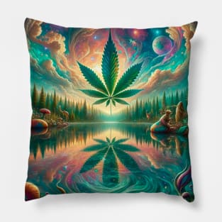 Enchanted Forest Cannabis Universe Pillow