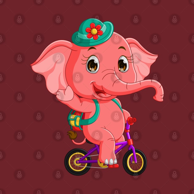 elephant riding bicycle by Mako Design 