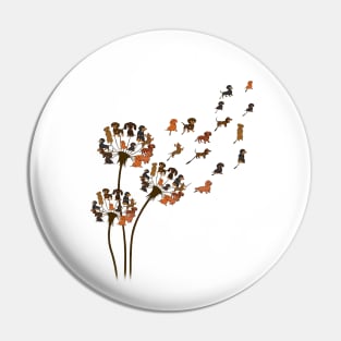 Dandelion Dachshund Flower Cute Dog Pin