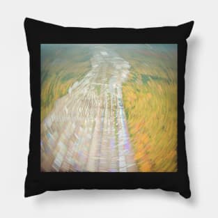 Abstract aerial view of autumn forest and railway depot Pillow