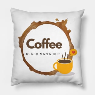 Coffee is a human right (Since 15th Century) Funny Coffee Lover Quote Pillow