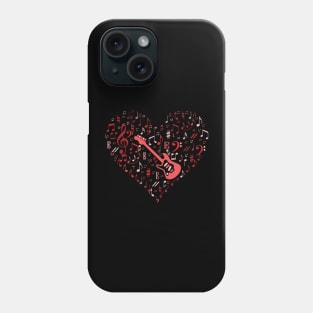 Electric Guitar Heart Shape Music lovers Valentines Day Phone Case